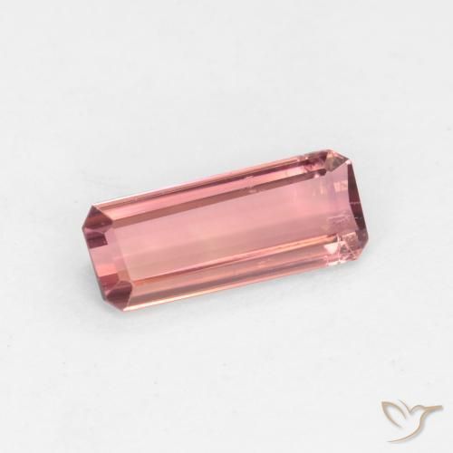Tourmaline Orange rose naturelle Octogone / coupe Émeraude, 1.14 ct, VS-SI