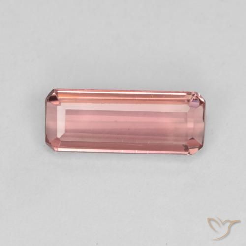 1.02ct Naturel Orange rose Tourmaline, Taille émeraude, VS-SI