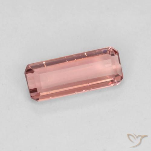 Tourmaline Orange rose naturelle Octogone / coupe Émeraude, 1.02 ct, VS-SI