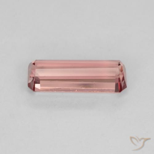 Tourmaline Orange rose naturelle Octogone / coupe Émeraude, 1.02 ct, VS-SI