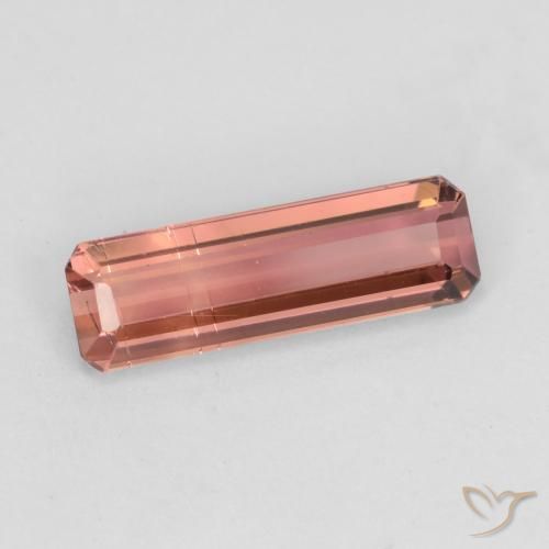 Tourmaline Orange rose naturelle Octogone / coupe Émeraude, 1.40 ct, VS-SI