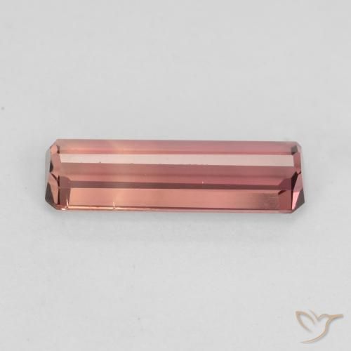 Tourmaline Orange rose naturelle Octogone / coupe Émeraude, 1.40 ct, VS-SI