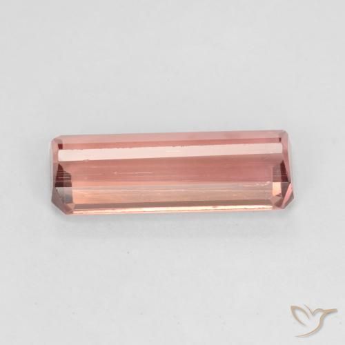 Tourmaline Orange rose naturelle Octogone / coupe Émeraude, 1.54 ct, VS