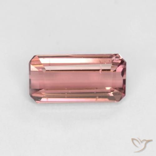 1.42ct Naturel Orange rose Tourmaline, Taille émeraude, SI