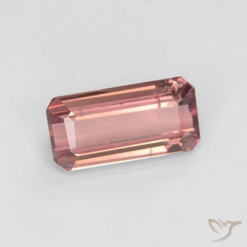 Tourmaline Orange rose naturelle Octogone / coupe Émeraude, 1.42 ct, SI