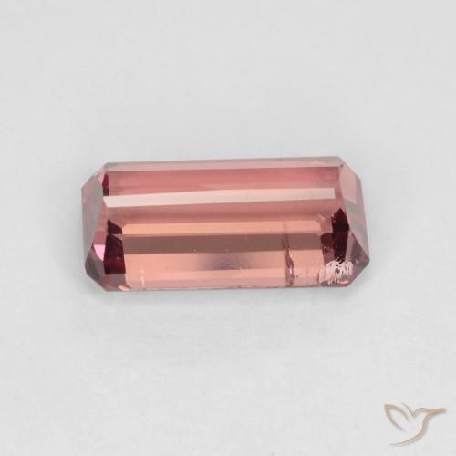 Tourmaline Orange rose naturelle Octogone / coupe Émeraude, 1.42 ct, SI
