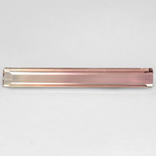 Tourmaline bicolore naturelle taille émeraude, 2,88 ct, VS