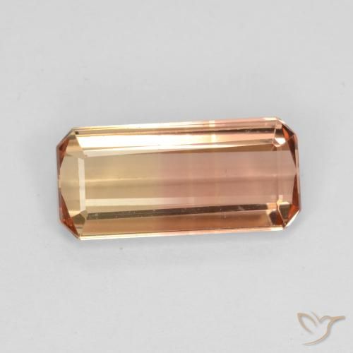 2.02ct Naturel Bicolore Tourmaline, Taille émeraude, VS