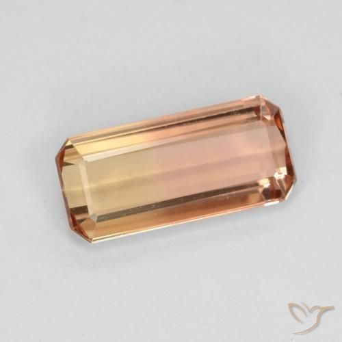 Tourmaline Bicolore naturelle Octogone / coupe Émeraude, 2.02 ct, VS