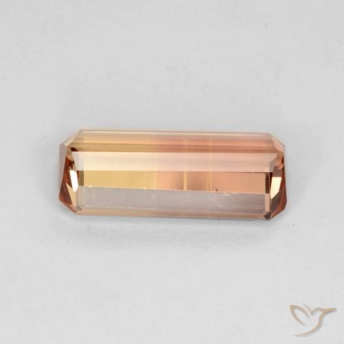 Tourmaline Bicolore naturelle Octogone / coupe Émeraude, 2.02 ct, VS