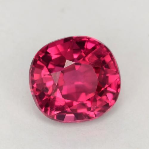 Tourmaline Rouge Rosâtre naturelle Coupe coussin, 0.78 ct, VVS-VS