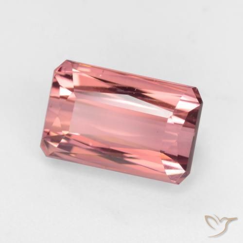 Tourmaline Orange rose naturelle Octogone / coupe Émeraude, 2.32 ct, VS-SI