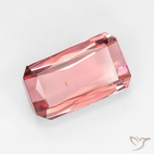 Tourmaline Orange rose naturelle Octogone / coupe Émeraude, 2.81 ct, VS-SI