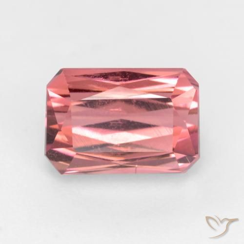 3.06ct Naturel Rose foncé Tourmaline, Taille émeraude, SI