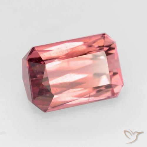 Tourmaline Rose foncé naturelle Octogone / coupe Émeraude, 3.06 ct, SI