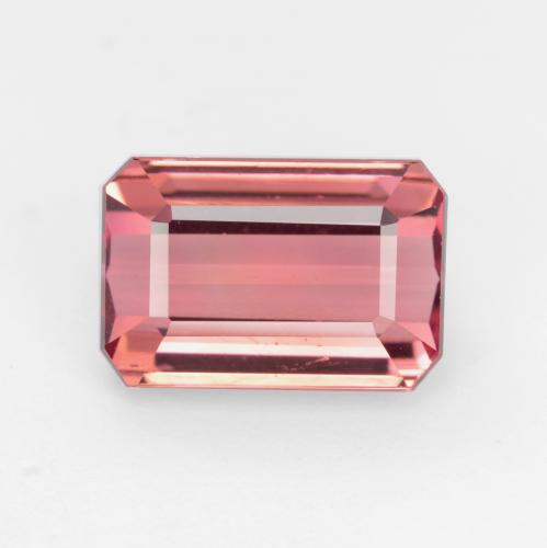 Tourmaline bois de rose naturelle taille émeraude, 3,22 ct, VVS-VS