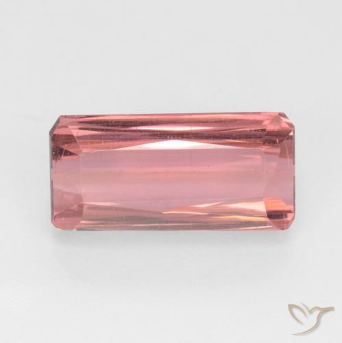 3.19ct Naturel Rose moyen Tourmaline, Taille émeraude, VS-SI