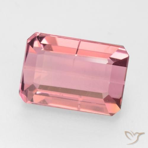 Tourmaline Rose intense naturelle Octogone / coupe Émeraude, 3.26 ct, SI
