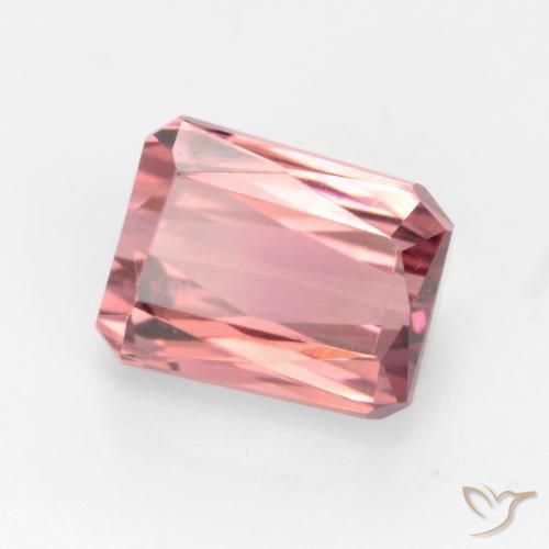 Tourmaline Orange rose naturelle Octogone / coupe Émeraude, 2.70 ct, VVS-VS