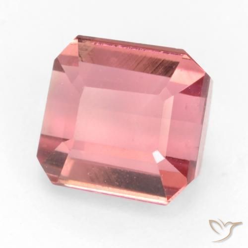 Tourmaline Rose orangé foncé naturelle Octogone / coupe Émeraude, 2.30 ct, VS