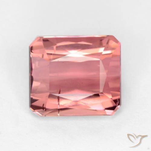 2.64ct Naturel Rose foncé Tourmaline, Taille émeraude, SI