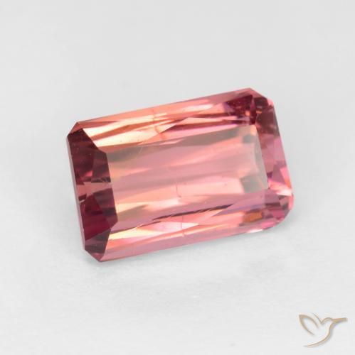 2.57ct Naturel Rose foncé Tourmaline, Taille émeraude, SI