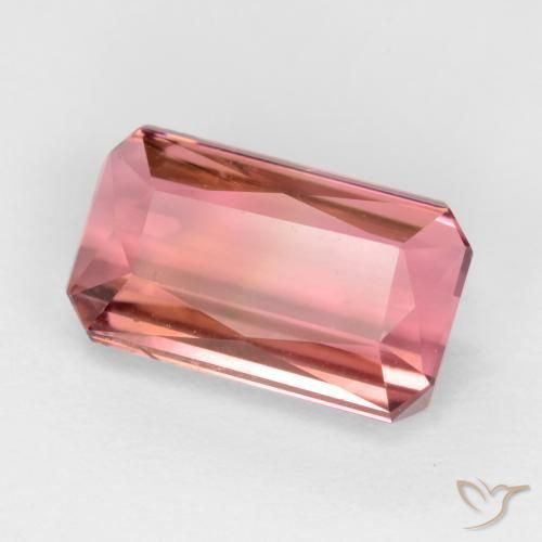 2.45ct Naturel Rose rougeâtre Tourmaline, Taille émeraude, VS-SI