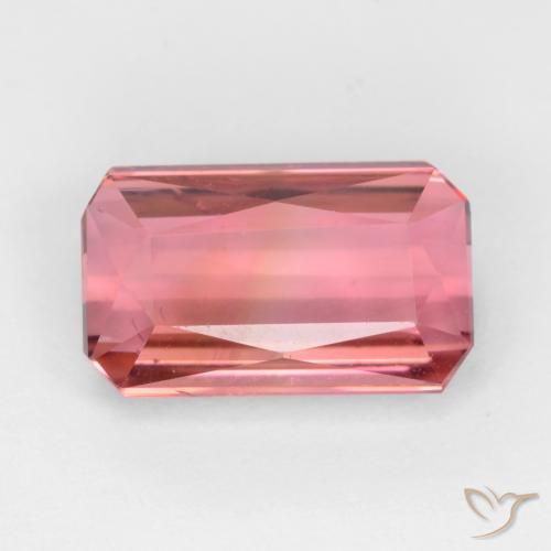 Tourmaline Rose rougeâtre naturelle Octogone / coupe Émeraude, 2.45 ct, VS-SI