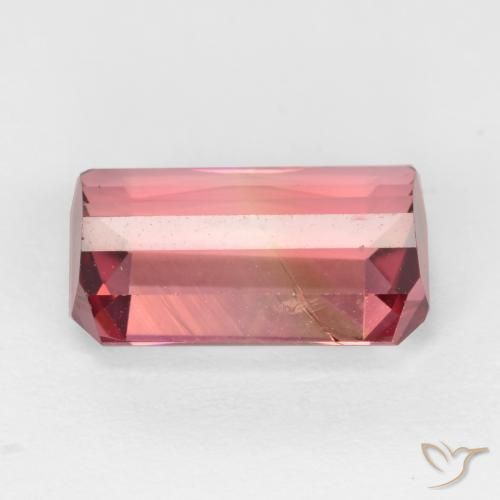 Tourmaline Rose rougeâtre naturelle Octogone / coupe Émeraude, 2.45 ct, VS-SI