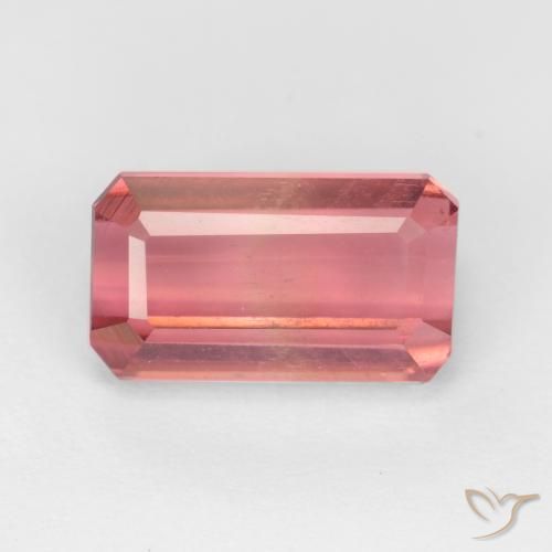 3.27ct Naturel Rose foncé Tourmaline, Taille émeraude, VS-SI