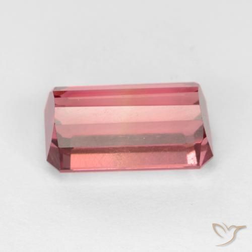 Tourmaline Rose foncé naturelle Octogone / coupe Émeraude, 3.27 ct, VS-SI