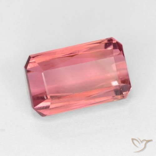 Tourmaline Rose foncé naturelle Octogone / coupe Émeraude, 3.03 ct, VS-SI