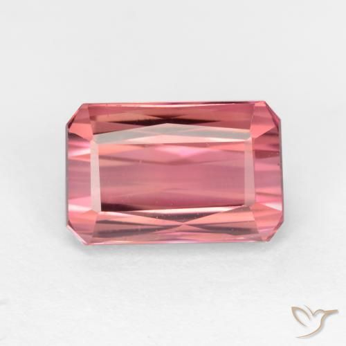 2.53ct Naturel Rose bubblegum Tourmaline, Taille émeraude, VS