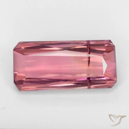 3.20ct Naturel Rose bubblegum Tourmaline, Taille émeraude, SI