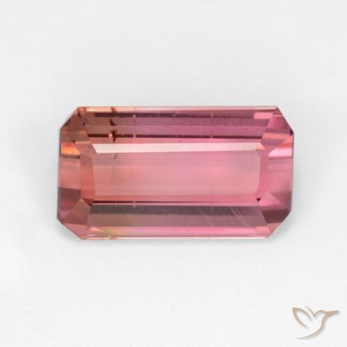 3.04ct Naturel Punch aux fruits rouge Tourmaline, Taille émeraude, SI