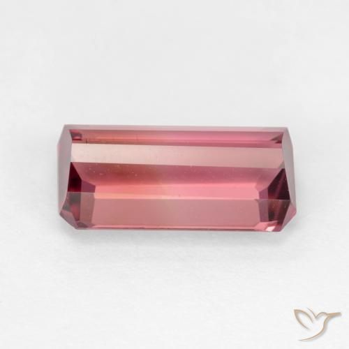 Tourmaline Punch aux fruits rouge naturelle Octogone / coupe Émeraude, 3.04 ct, SI