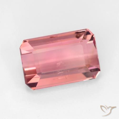 Tourmaline Rose bubblegum naturelle Octogone / coupe Émeraude, 3.36 ct, VS-SI