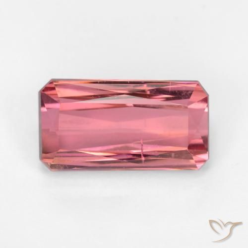3.63ct Naturel Rose clair Tourmaline, Taille émeraude, SI