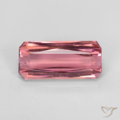 3.04ct Naturel Ton rose chaud Tourmaline, Taille émeraude, VS