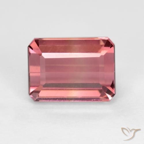 2.98ct Naturel Rose foncé Tourmaline, Taille émeraude, VVS-VS