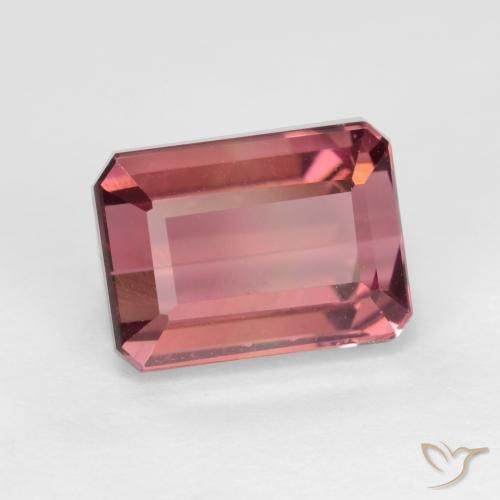 Tourmaline Rose foncé naturelle Octogone / coupe Émeraude, 2.98 ct, VVS-VS