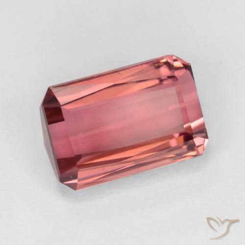 Tourmaline Rose foncé naturelle Octogone / coupe Émeraude, 2.87 ct, VVS-VS