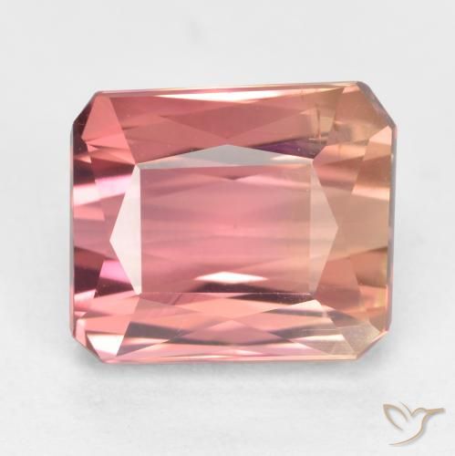 2.55ct Naturel Rose moyen Tourmaline, Taille émeraude, VS