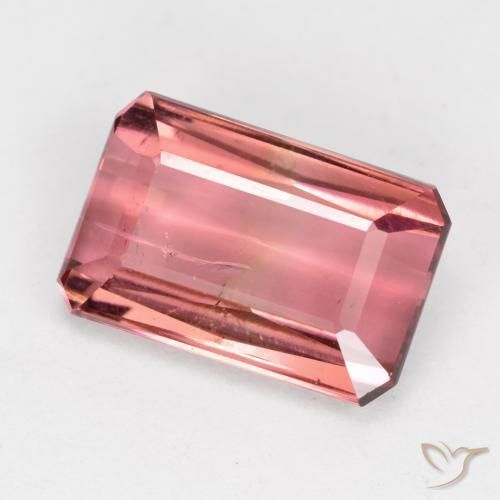 Tourmaline Rose rougeâtre naturelle Octogone / coupe Émeraude, 4.74 ct, SI