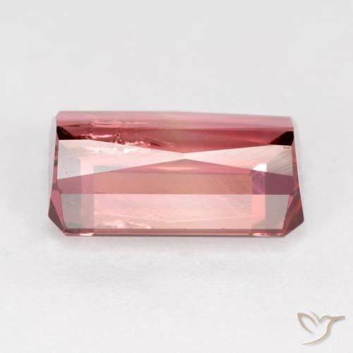 Tourmaline Rose rougeâtre naturelle Octogone / coupe Émeraude, 4.74 ct, SI