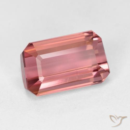 Tourmaline Rose intense naturelle Octogone / coupe Émeraude, 1.67 ct, VS