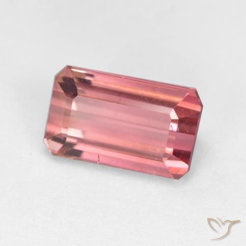Tourmaline Orange rose naturelle Octogone / coupe Émeraude, 1.88 ct, VS