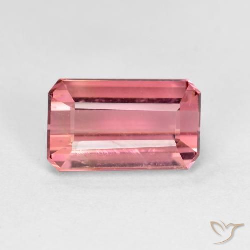 1.54ct Naturel Rose moyen Tourmaline, Taille émeraude, VS