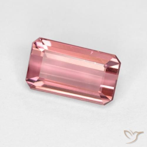 Tourmaline Rose intense naturelle Octogone / coupe Émeraude, 1.41 ct, VVS-VS