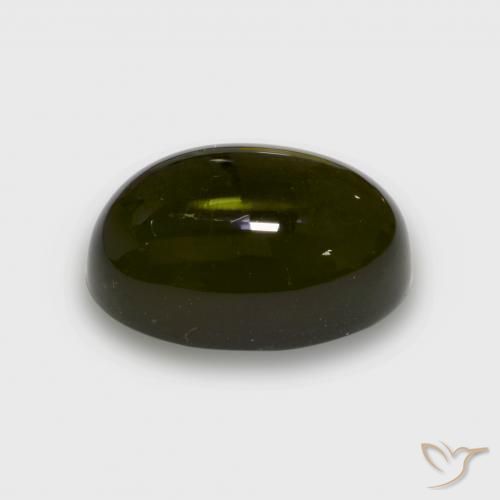 Tourmaline Vert foncé naturelle ovale, 7.31 ct, Transparent